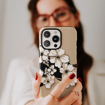 Double-Layer Semi-Handprinted Tough Matte Sakura iPhone Case
