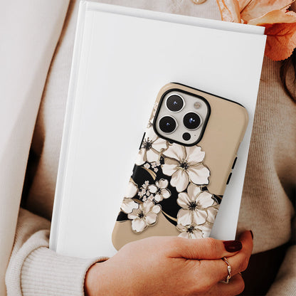 Double-Layer Semi-Handprinted Tough Matte Sakura iPhone Case