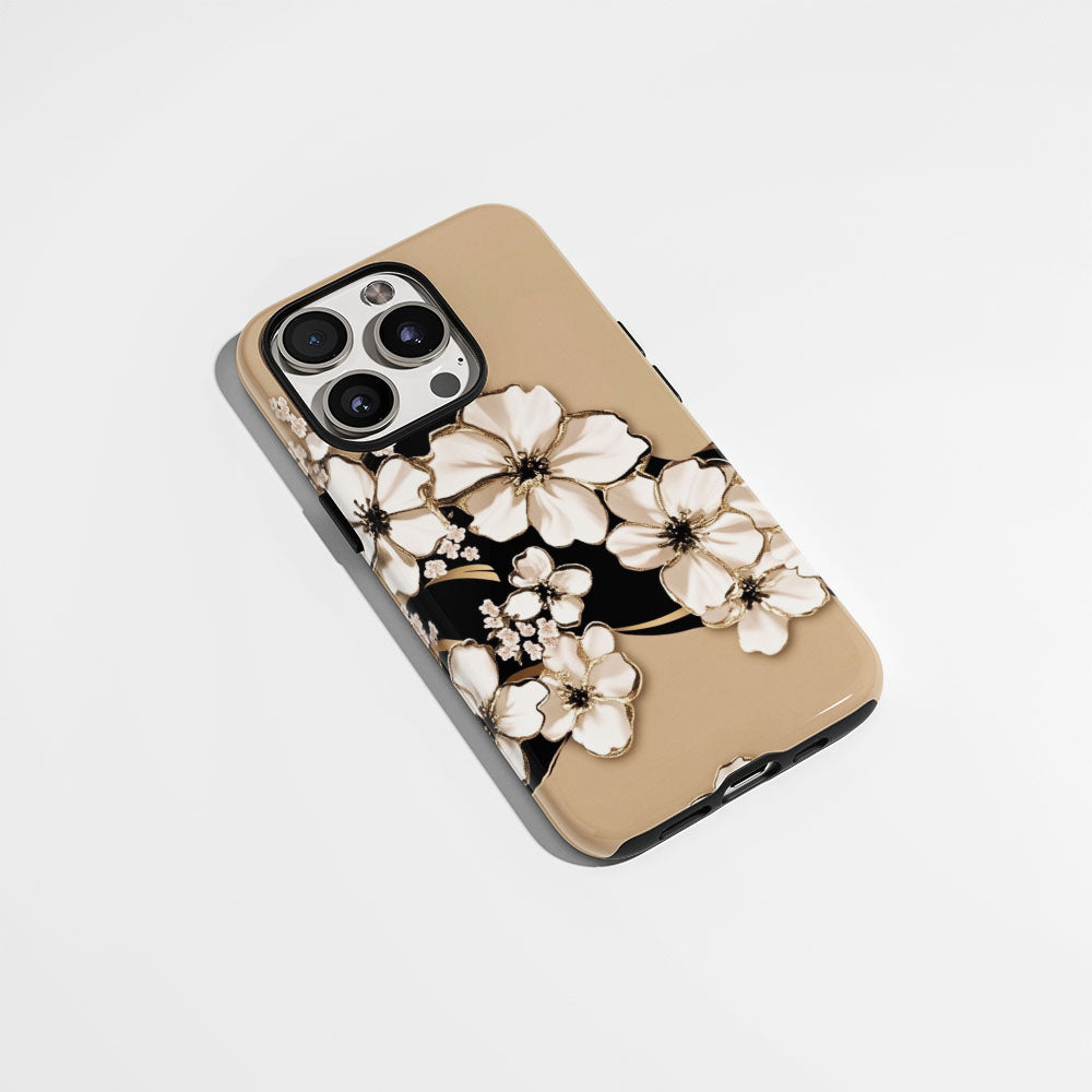 Double-Layer Semi-Handprinted Tough Matte Sakura iPhone Case