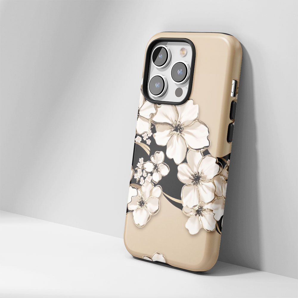 Double-Layer Semi-Handprinted Tough Matte Sakura iPhone Case