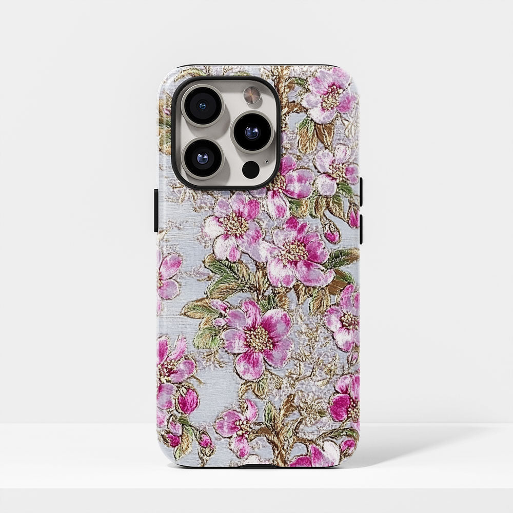 Double-Layer Semi-Handprinted Tough Matte Sakura iPhone Case