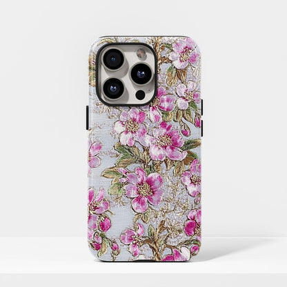 Double-Layer Semi-Handprinted Tough Matte Sakura iPhone Case