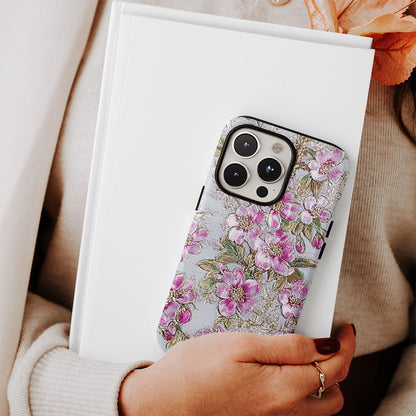 Double-Layer Semi-Handprinted Tough Matte Sakura iPhone Case