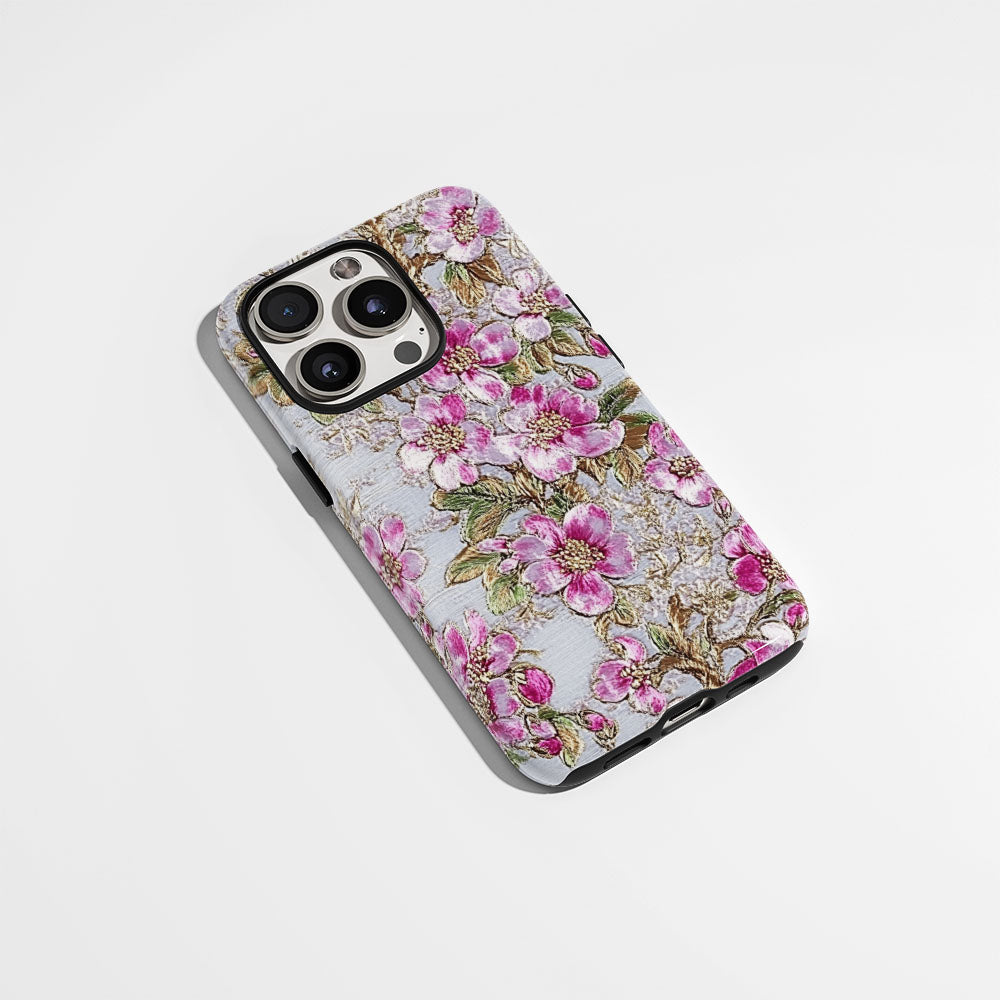 Double-Layer Semi-Handprinted Tough Matte Sakura iPhone Case