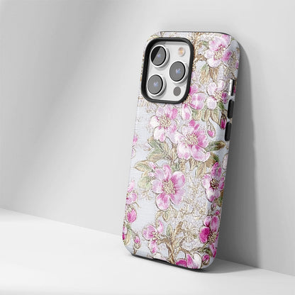 Double-Layer Semi-Handprinted Tough Matte Sakura iPhone Case