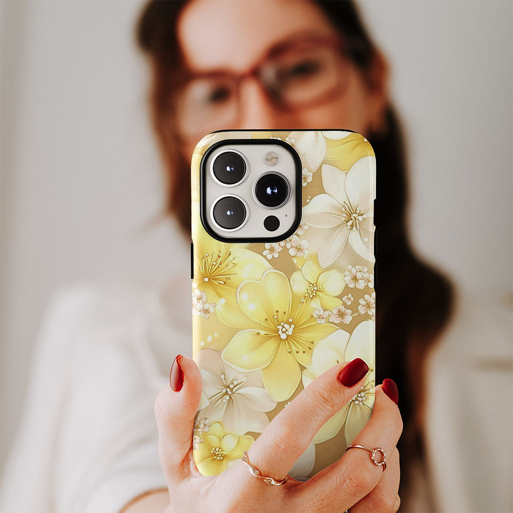 Double-Layer Semi-Handprinted Tough Matte Sakura iPhone Case