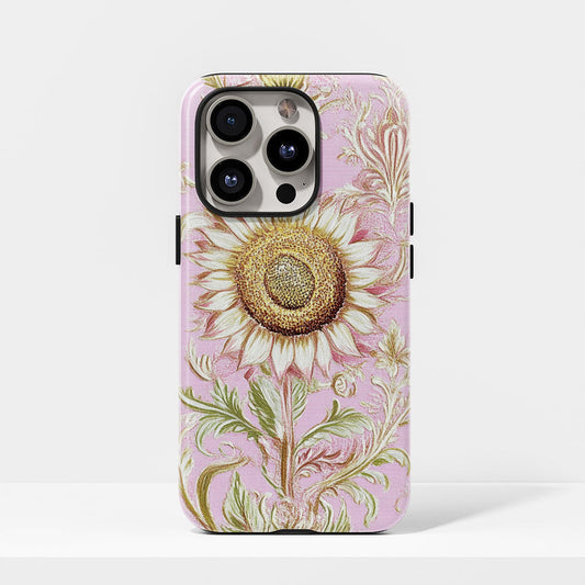 เคส iPhone ดอกทานตะวันเคลือบด้าน 2 ชั้น พิมพ์ลายด้วยมือครึ่งหนึ่ง 