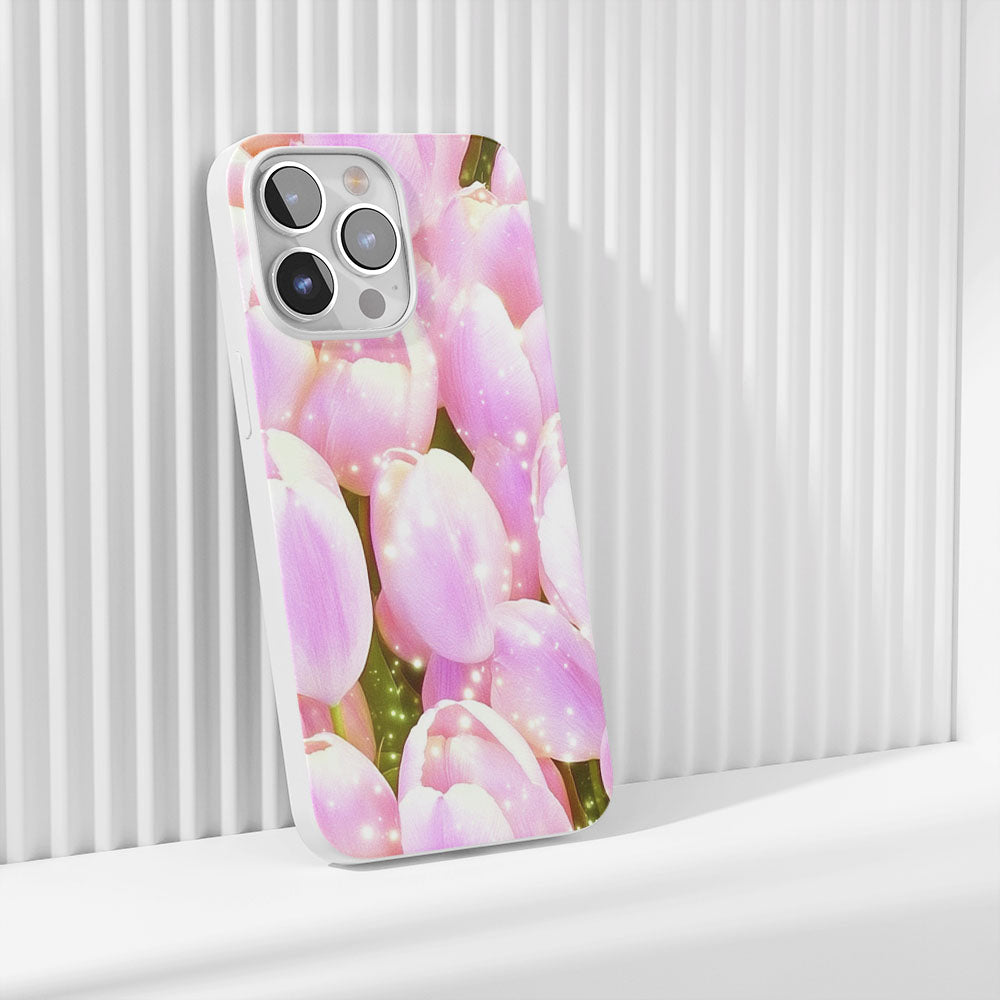 Latest 3rd-Generation Crystal Tough Glossy Tulip iPhone Case (MagSafe-Compatible)