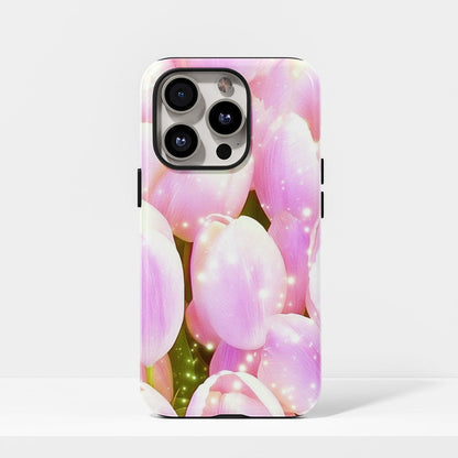 Double-Layer Semi-Handprinted Tough Matte Tulip iPhone Case