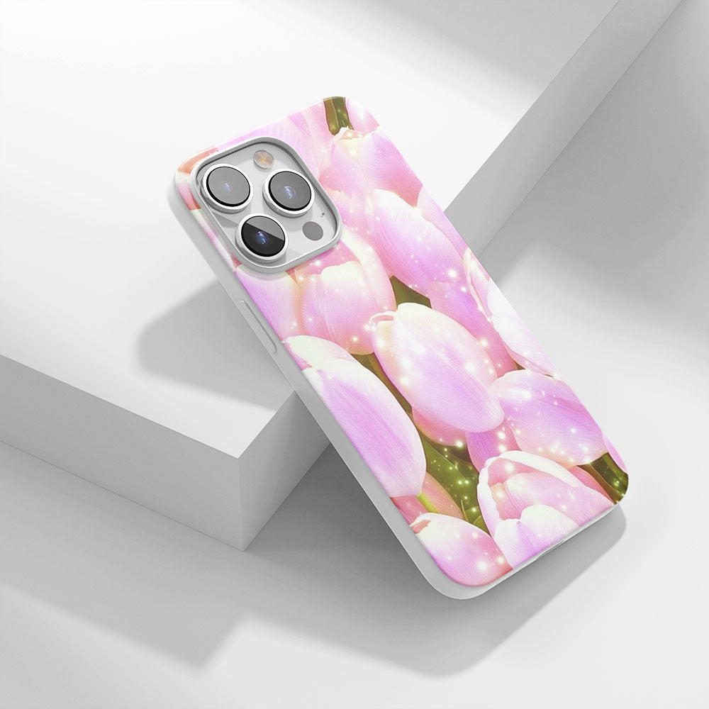Latest 3rd-Generation Crystal Tough Glossy Tulip iPhone Case (MagSafe-Compatible)