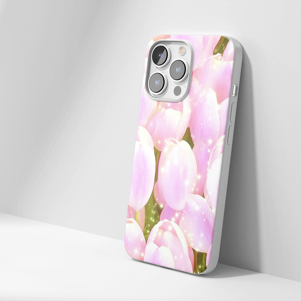 Latest 3rd-Generation Crystal Tough Glossy Tulip iPhone Case (MagSafe-Compatible)