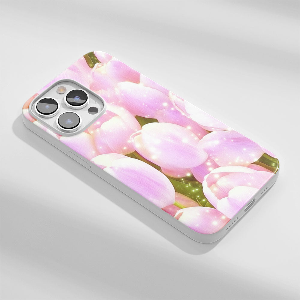 Latest 3rd-Generation Crystal Tough Glossy Tulip iPhone Case (MagSafe-Compatible)