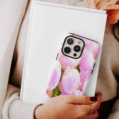 Double-Layer Semi-Handprinted Tough Matte Tulip iPhone Case
