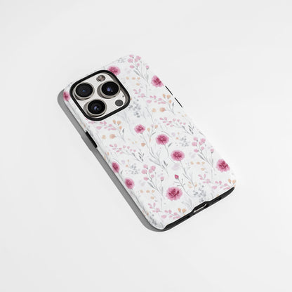เคส iPhone ลายคาร์เนชั่นเคลือบด้าน 2 ชั้น พิมพ์ลายด้วยมือ 