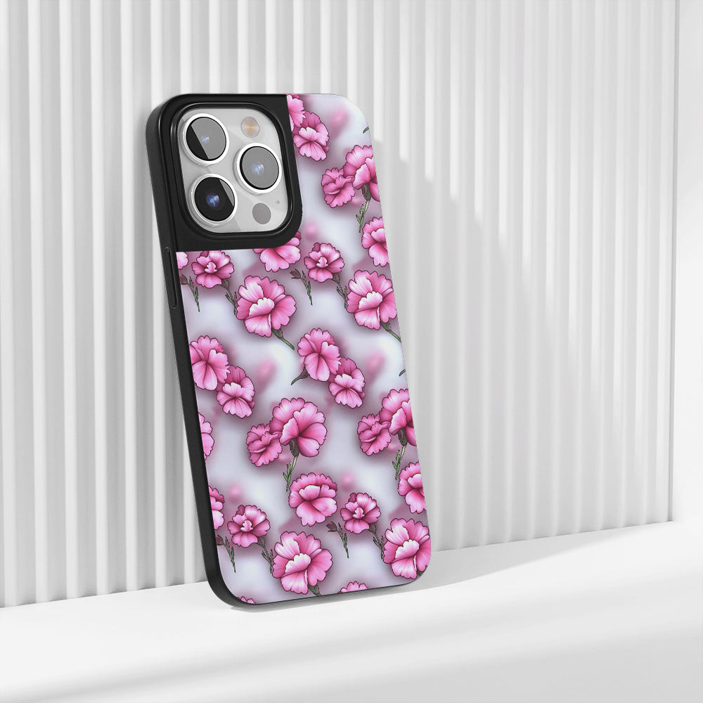 เคส iPhone ลายดอกคาร์เนชั่นเคลือบด้านทนทานระดับอุตสาหกรรม (รองรับ MagSafe) 