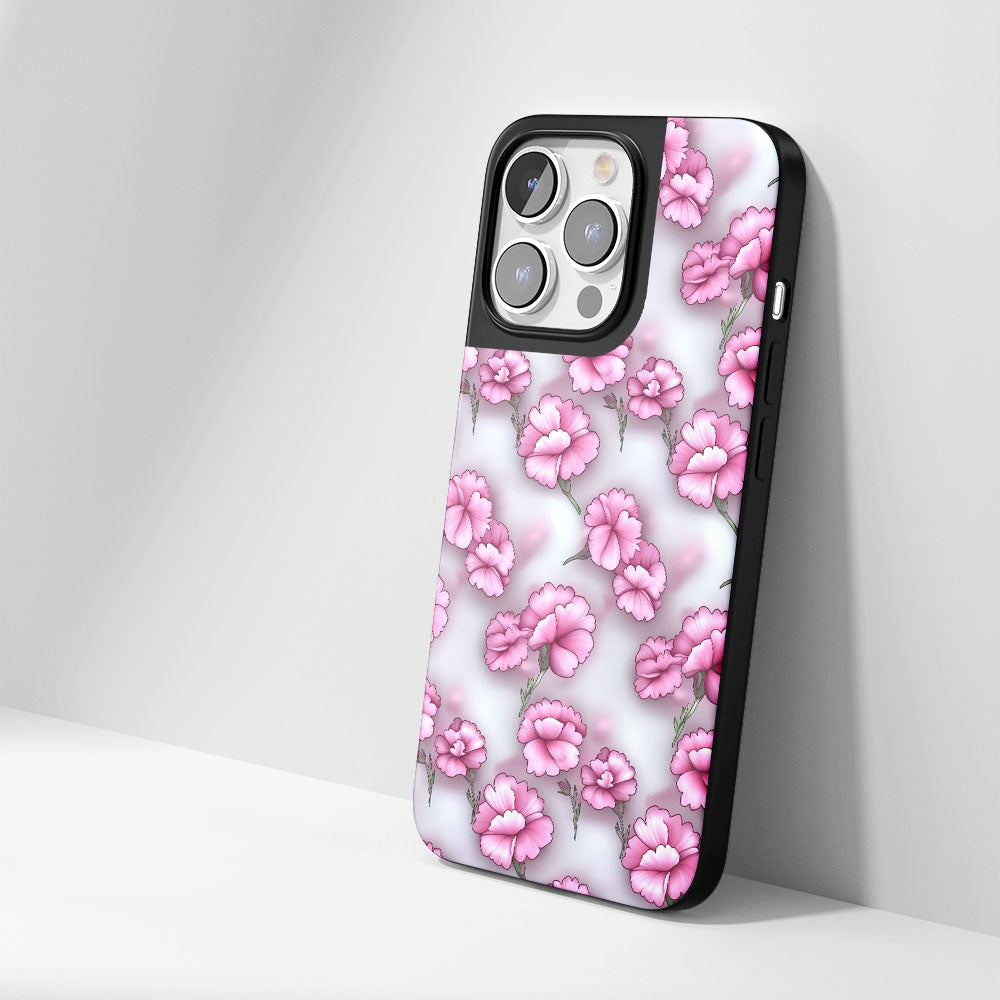 เคส iPhone ลายดอกคาร์เนชั่นเคลือบด้านทนทานระดับอุตสาหกรรม (รองรับ MagSafe) 