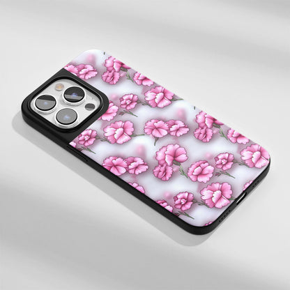 เคส iPhone ลายดอกคาร์เนชั่นเคลือบด้านทนทานระดับอุตสาหกรรม (รองรับ MagSafe) 