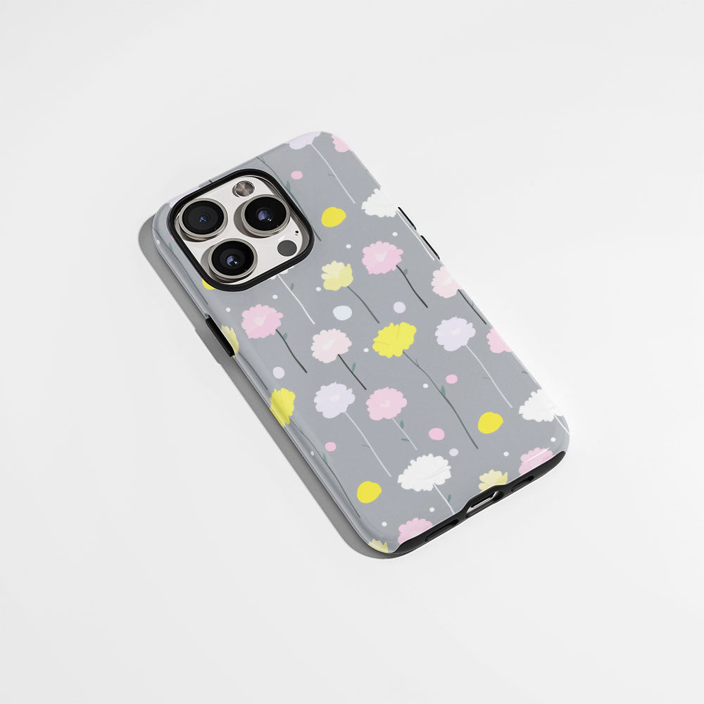 เคส iPhone ลายคาร์เนชั่นเคลือบด้าน 2 ชั้น พิมพ์ลายด้วยมือ 