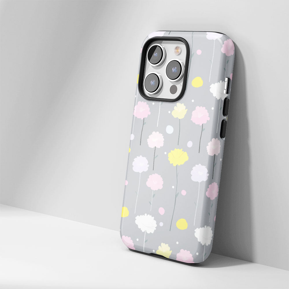 เคส iPhone ลายคาร์เนชั่นเคลือบด้าน 2 ชั้น พิมพ์ลายด้วยมือ 