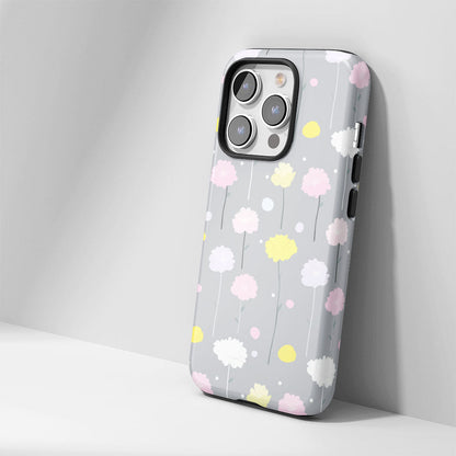 เคส iPhone ลายคาร์เนชั่นเคลือบด้าน 2 ชั้น พิมพ์ลายด้วยมือ 