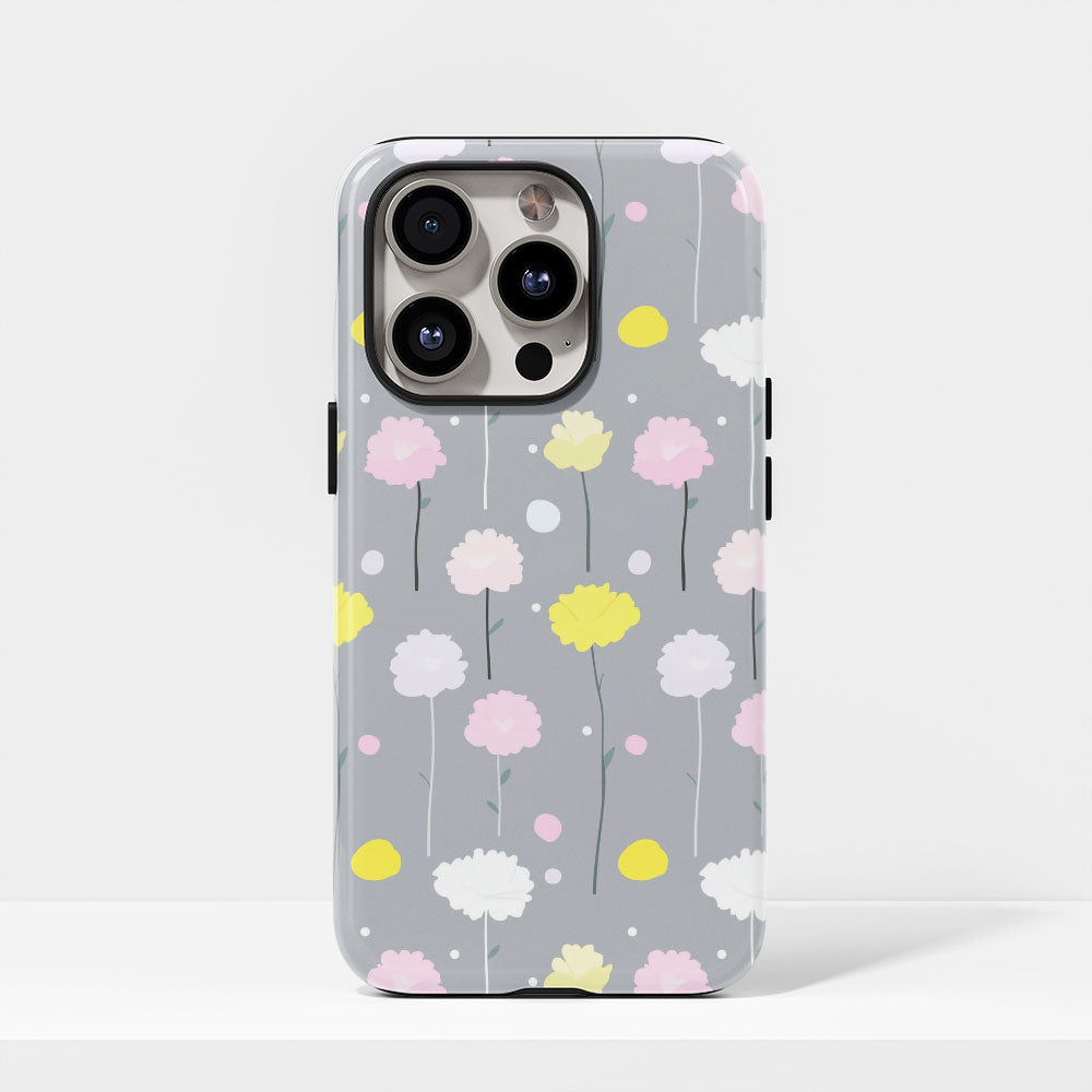 เคส iPhone ลายคาร์เนชั่นเคลือบด้าน 2 ชั้น พิมพ์ลายด้วยมือ 