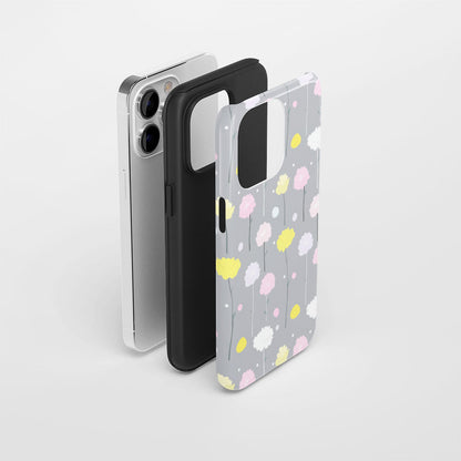 เคส iPhone ลายคาร์เนชั่นเคลือบด้าน 2 ชั้น พิมพ์ลายด้วยมือ 