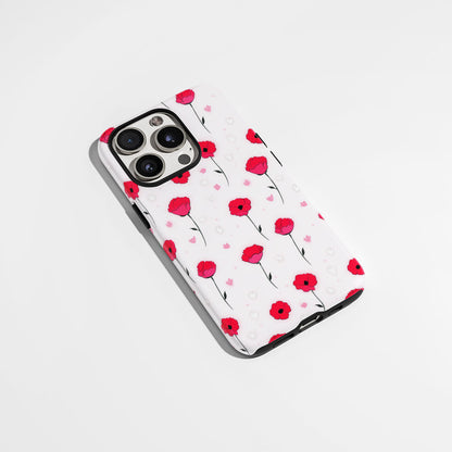 Double-Layer Semi-Handprinted Tough Matte Carnation iPhone Case