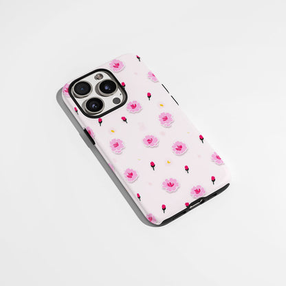 Double-Layer Semi-Handprinted Tough Matte Carnation iPhone Case