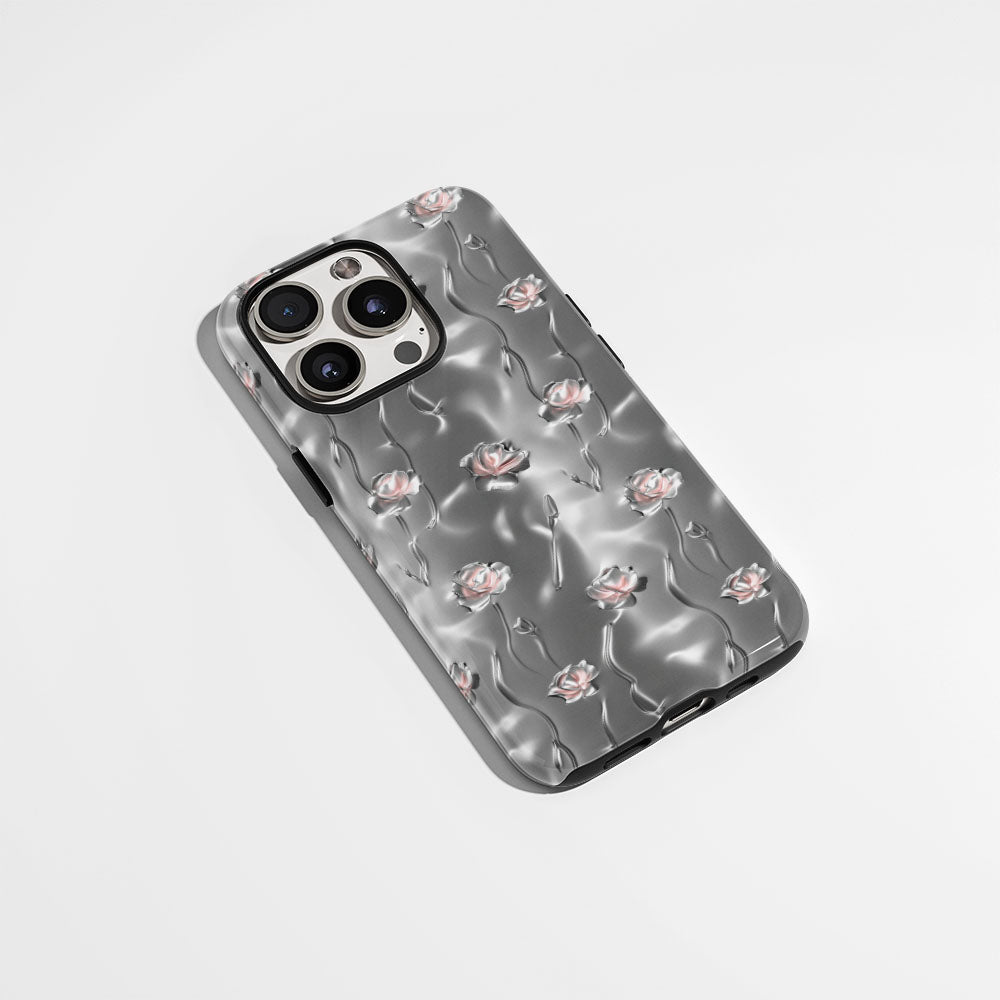 Double-Layer Semi-Handprinted Tough Matte Carnation iPhone Case