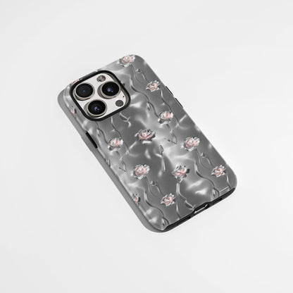 Double-Layer Semi-Handprinted Tough Matte Carnation iPhone Case