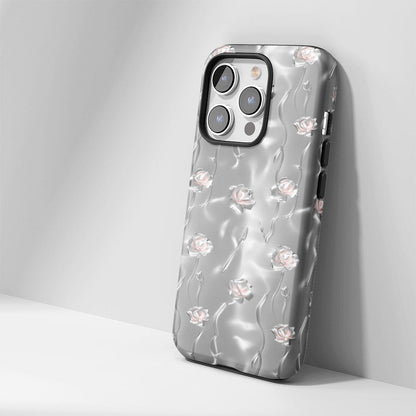 Double-Layer Semi-Handprinted Tough Matte Carnation iPhone Case