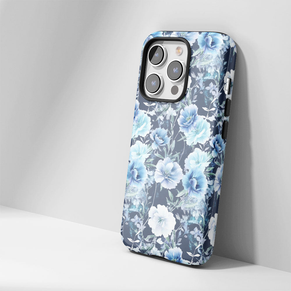 Double-Layer Semi-Handprinted Tough Matte Carnation iPhone Case