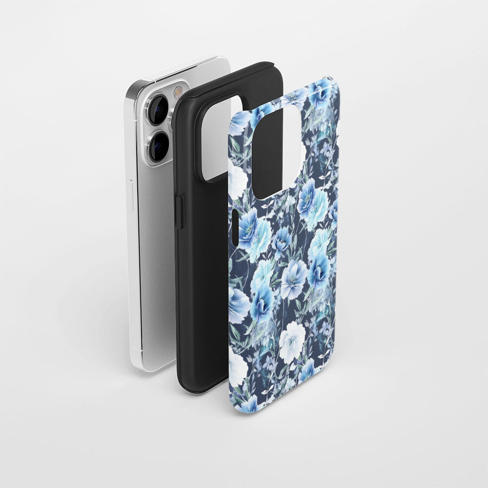 Double-Layer Semi-Handprinted Tough Matte Carnation iPhone Case
