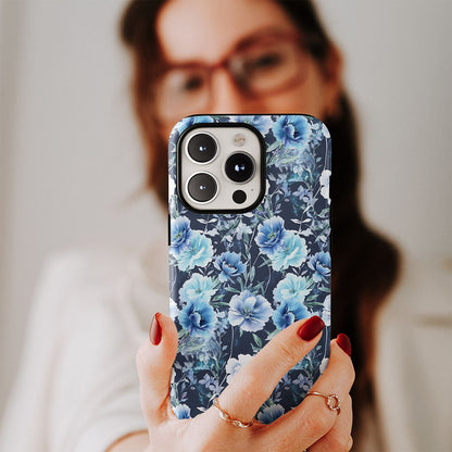 Double-Layer Semi-Handprinted Tough Matte Carnation iPhone Case