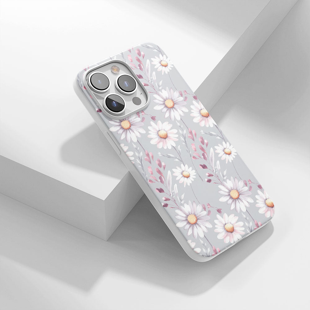 Latest 3rd-Generation Crystal Tough Glossy Daisy iPhone Case (MagSafe-Compatible)