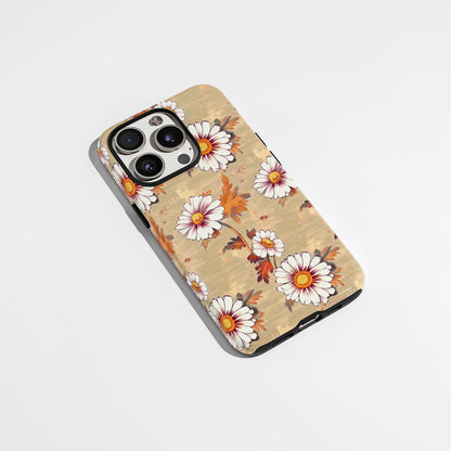 เคส iPhone ลายดอกเดซี่เคลือบด้าน 2 ชั้น พิมพ์ลายด้วยมือ 