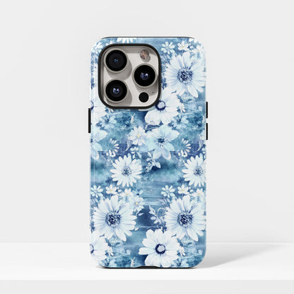 Double-Layer Semi-Handprinted Tough Matte Daisy iPhone Case