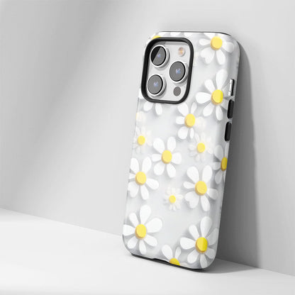 เคส iPhone ลายดอกเดซี่เคลือบด้าน 2 ชั้น พิมพ์ลายด้วยมือ 