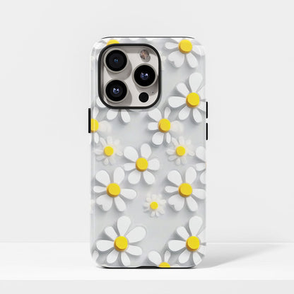 เคส iPhone ลายดอกเดซี่เคลือบด้าน 2 ชั้น พิมพ์ลายด้วยมือ 