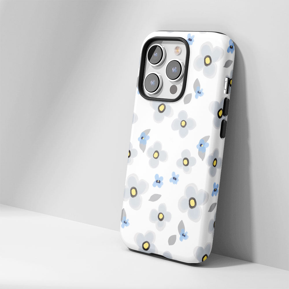 เคส iPhone ลายดอกเดซี่เคลือบด้าน 2 ชั้น พิมพ์ลายด้วยมือ 