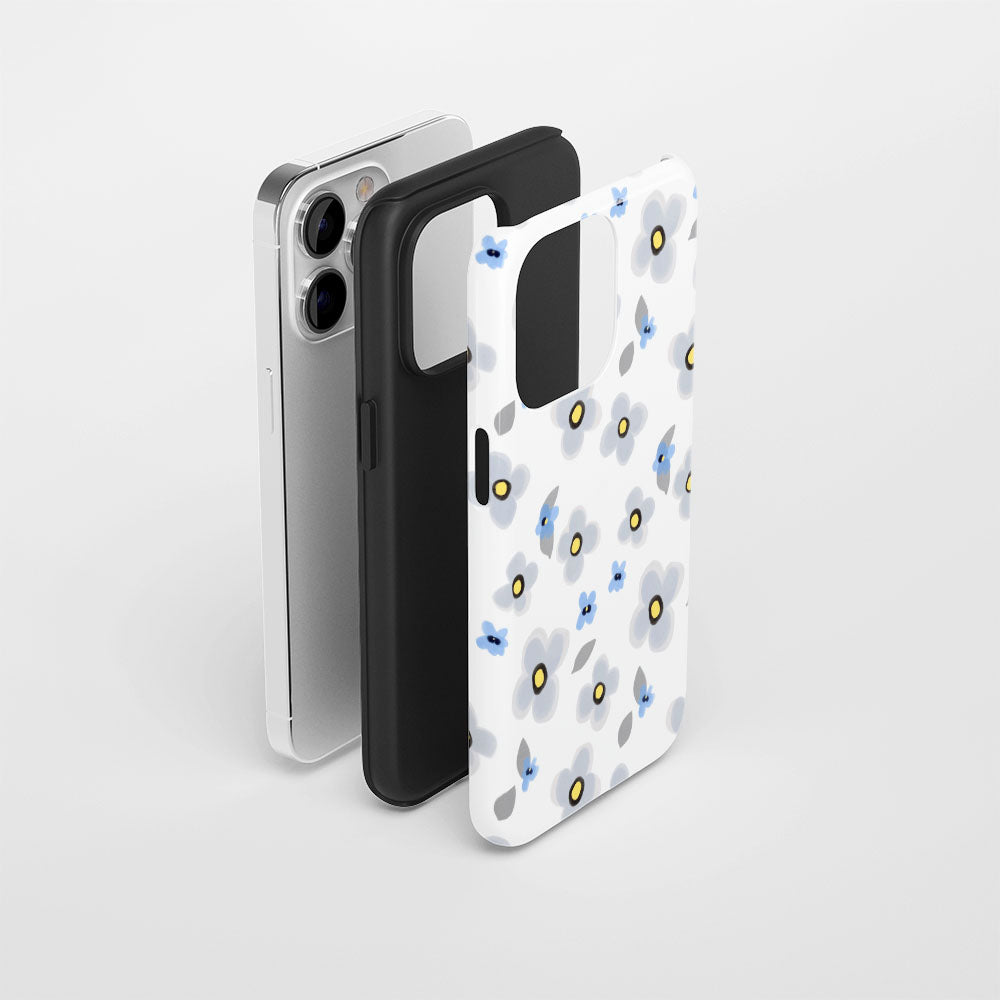 เคส iPhone ลายดอกเดซี่เคลือบด้าน 2 ชั้น พิมพ์ลายด้วยมือ 