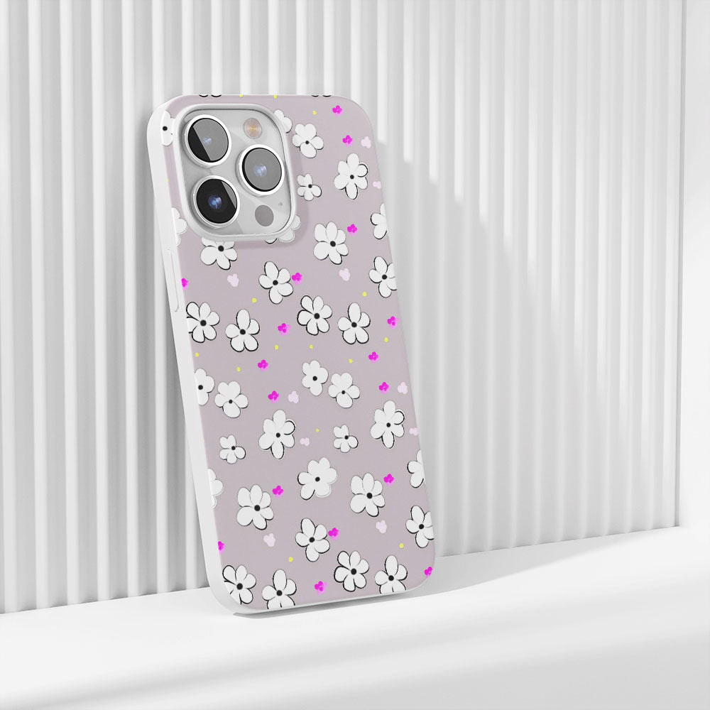 Latest 3rd-Generation Crystal Tough Glossy Daisy iPhone Case (MagSafe-Compatible)