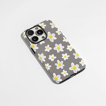 เคส iPhone ลายดอกเดซี่เคลือบด้าน 2 ชั้น พิมพ์ลายด้วยมือ 