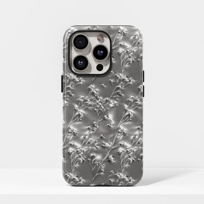 Double-Layer Semi-Handprinted Tough Matte Gypsophila iPhone Case
