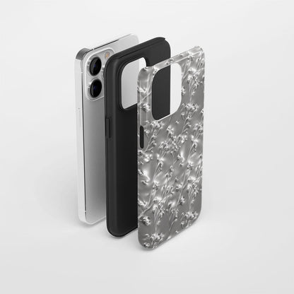 Double-Layer Semi-Handprinted Tough Matte Gypsophila iPhone Case