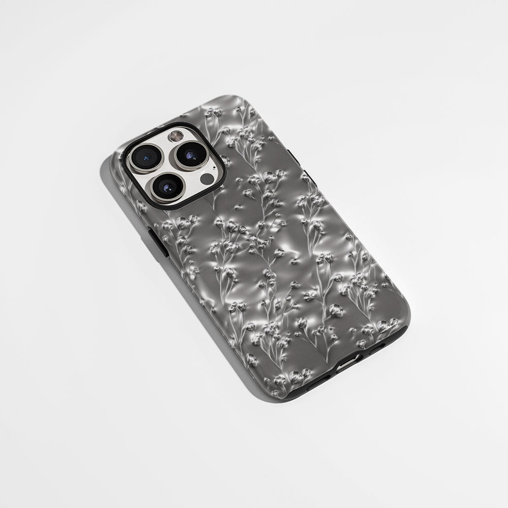 Double-Layer Semi-Handprinted Tough Matte Gypsophila iPhone Case