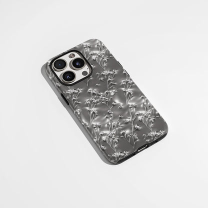 Double-Layer Semi-Handprinted Tough Matte Gypsophila iPhone Case