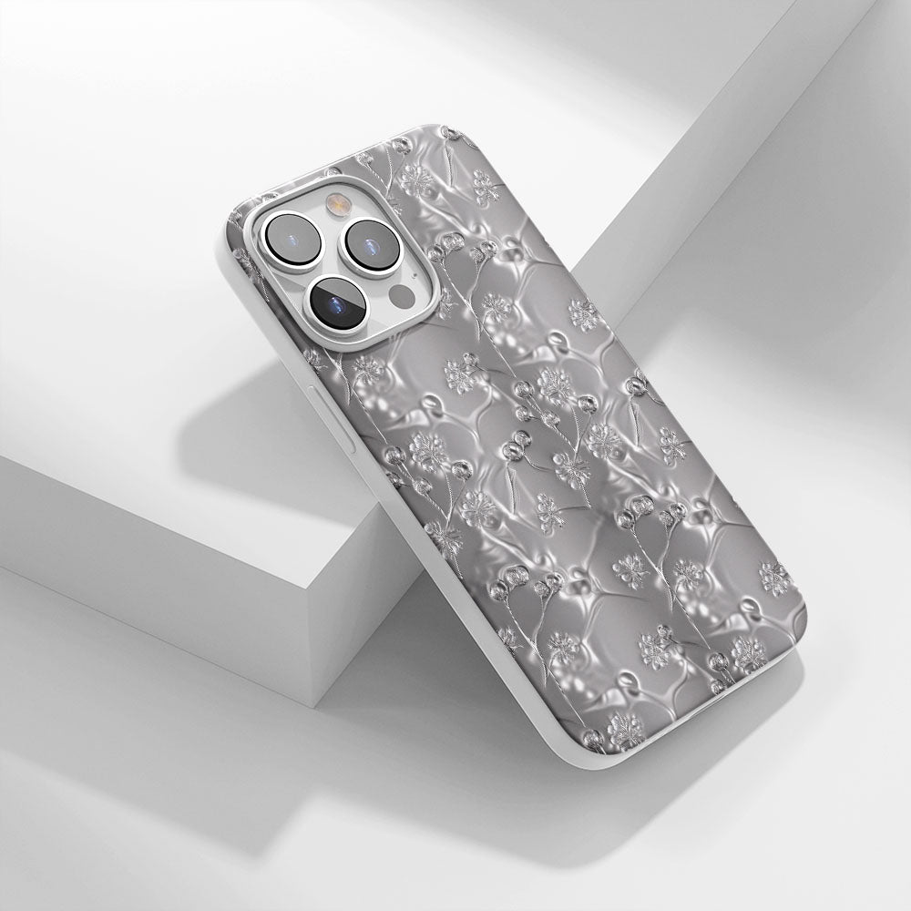 Latest 3rd-Generation Crystal Tough Glossy Gypsophila iPhone Case (MagSafe-Compatible)