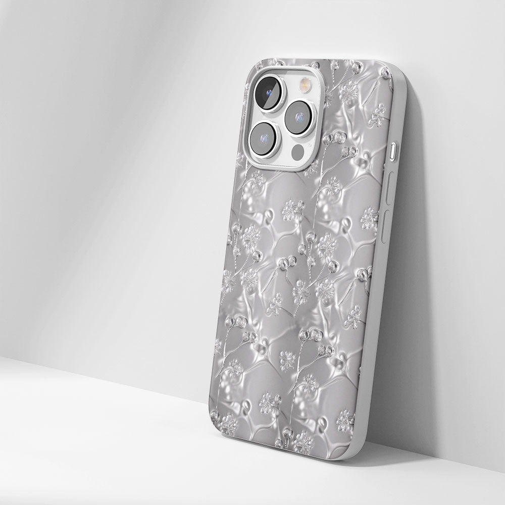 Latest 3rd-Generation Crystal Tough Glossy Gypsophila iPhone Case (MagSafe-Compatible)