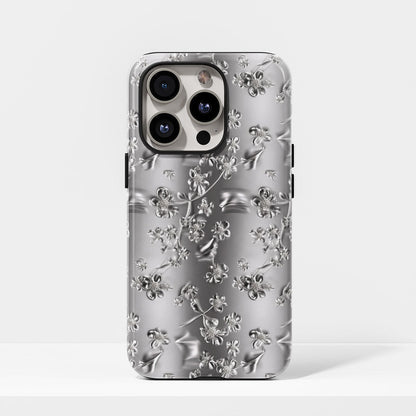 Double-Layer Semi-Handprinted Tough Matte Gypsophila iPhone Case